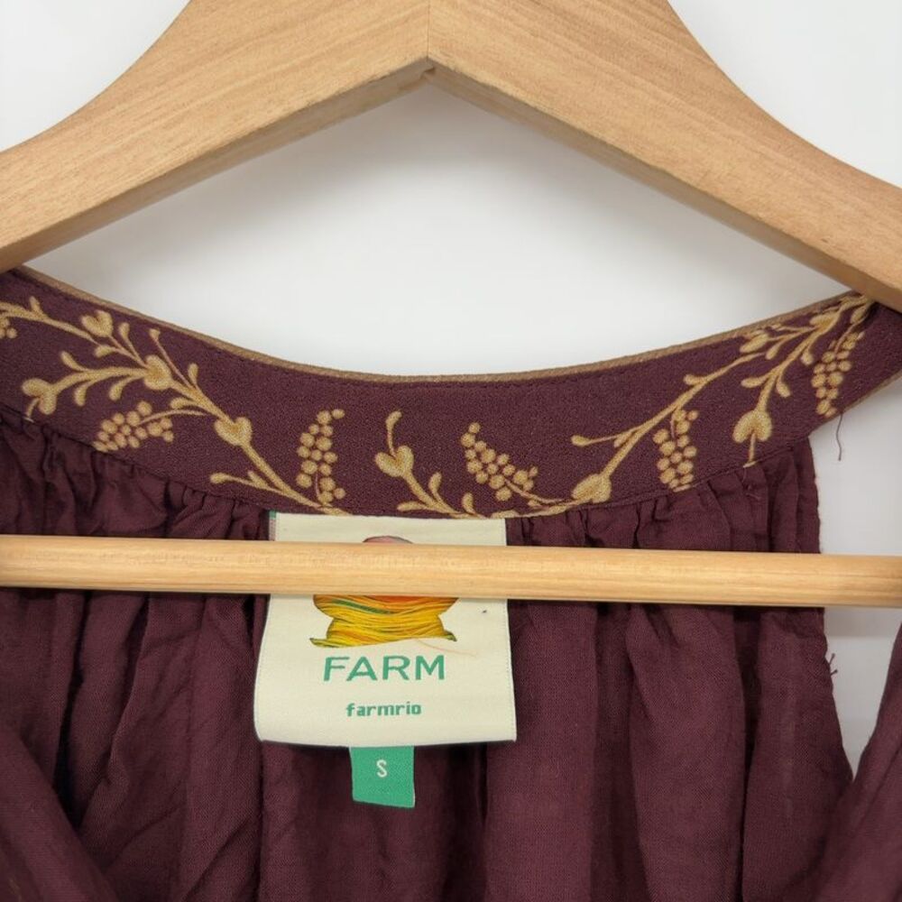 FARM Rio Sleeveless in Burgundy Floral Dress - Picture 3 of 5